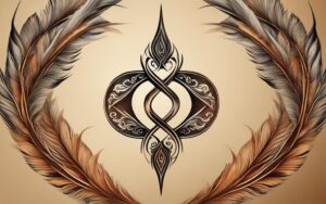 tatuaż znak nieskończoności piórko