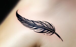 tatuaż znak nieskończoności piórko