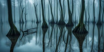 zatopiony las koło Czołpina